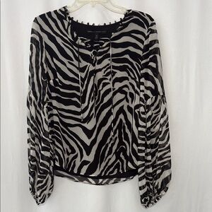 Black and Ivory Zebra Print Women's Top WHBM
